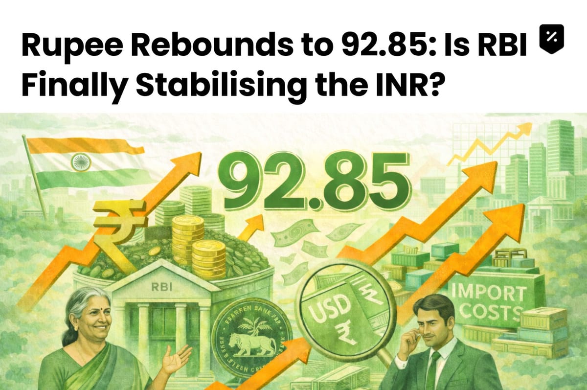 Rupee Rebounds to 92.85: Is RBI Finally Stabilising the INR?